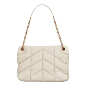 SAINT LAURENT WOMEN’S PUFFER MEDIUM SHOULDER BAG BLANC VINTAGE