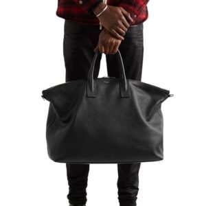 SAINT LAURENT FULL-GRAIN LEATHER TOTE BAG MEN