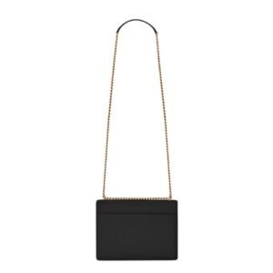 SAINT LAURENT SUNSET LEATHER TOP HANDLE BAG NOIR