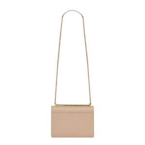 SAINT LAURENT SUNSET LEATHER TOP HANDLE BAG DARK BEIGE