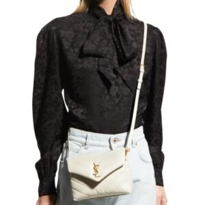 SAINT LAURENT WOMEN’S LOULOU TOY CROSSBODY BAG BIANCO
