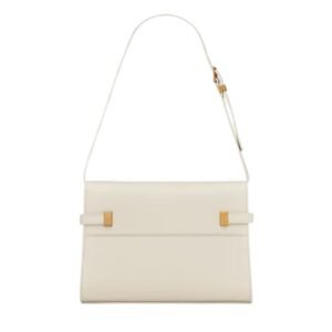 SAINT LAURENT WOMEN’S MANHATTAN SMALL SHOULDER BAG IN SMOOTH LEATHER BLANC VINTAGE