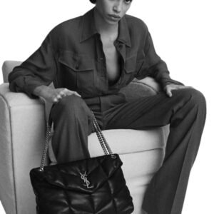 SAINT LAURENT WOMEN’S PUFFER MEDIUM SHOULDER BAG BLACK