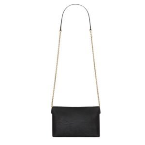 SAINT LAURENT WOMEN’S CASSANDRE CHAIN POUCH IN LAMBSKIN BLACK