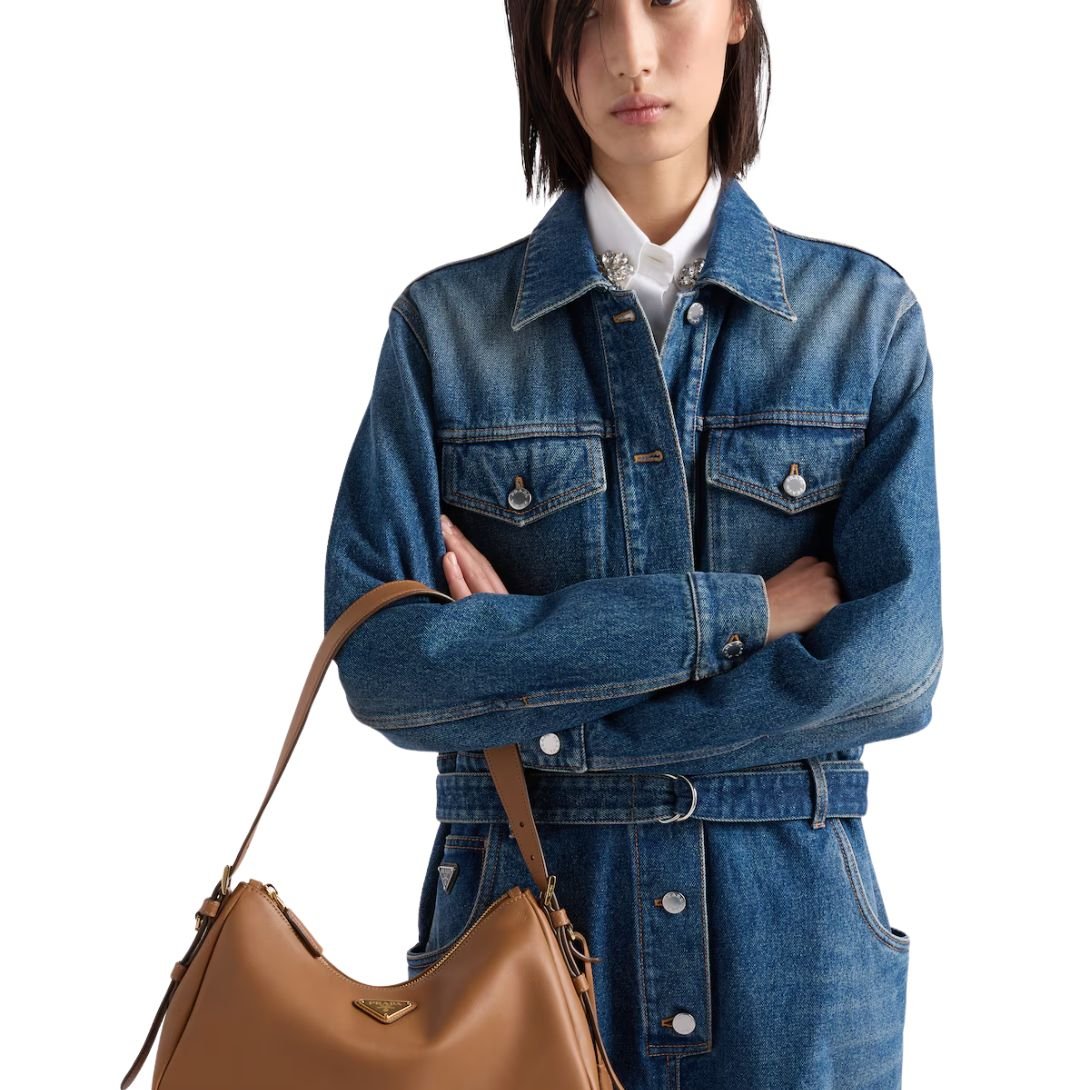 PRADA WOMEN'S AIMÉE MEDIUM SHOULDER BAG CARAMEL