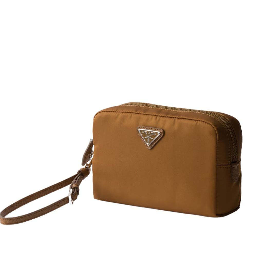 PRADA WOMEN'S RE-NYLON POUCH BRANDY