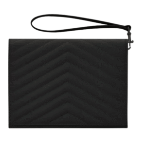 SAINT LAURENT CASSANDRE MATELASSE FLAP POUCH WOMEN BLACK