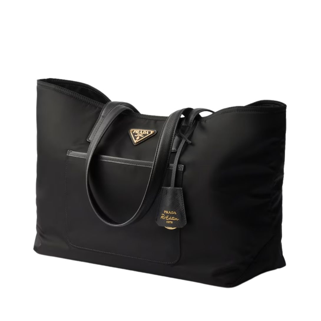 PRADA MEDIUM RE-EDITION 1978 TOTE BAG WOMEN BLACK