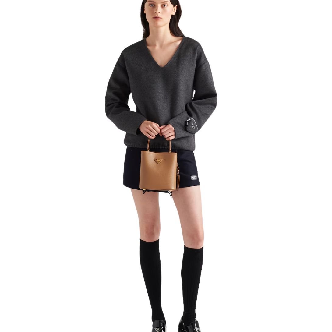 PRADA SMALL PANIER BAG WOMEN CARAMEL