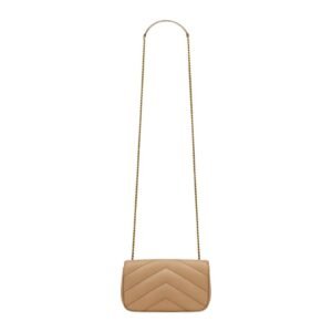 WOMEN SAINT LAURENT LOULOU MINI IN LAMBSKIN NATURAL TAN