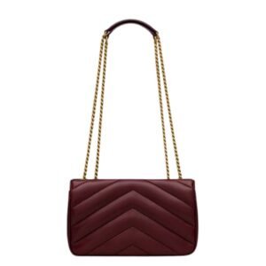 WOMEN SAINT LAURENT LOULOU SMALL IN MATELASSÉ LAMBSKIN ROUGE CABERNET