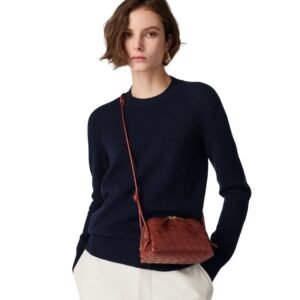 BOTTEGA VENETA CONCERT POUCH INTRECCIATO LEATHER SHOULDER BAG SAPELE