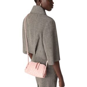 BOTTEGA VENETA CONCERT POUCH INTRECCIATO LEATHER SHOULDER BAG SEASHELL