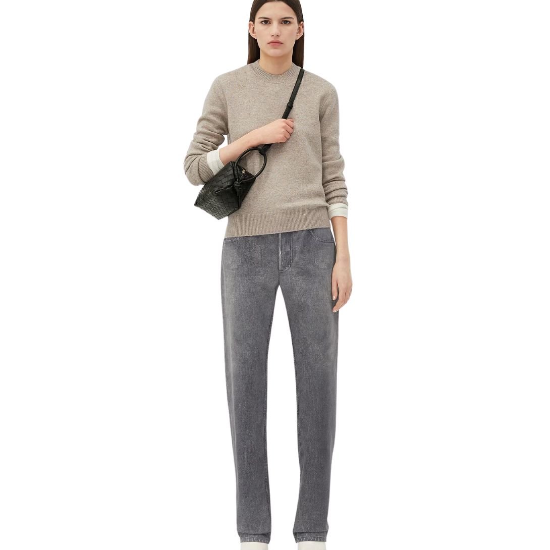 WOMAN BOTTEGA SMALL VENETA TOP HANDLE LOOP BLACK