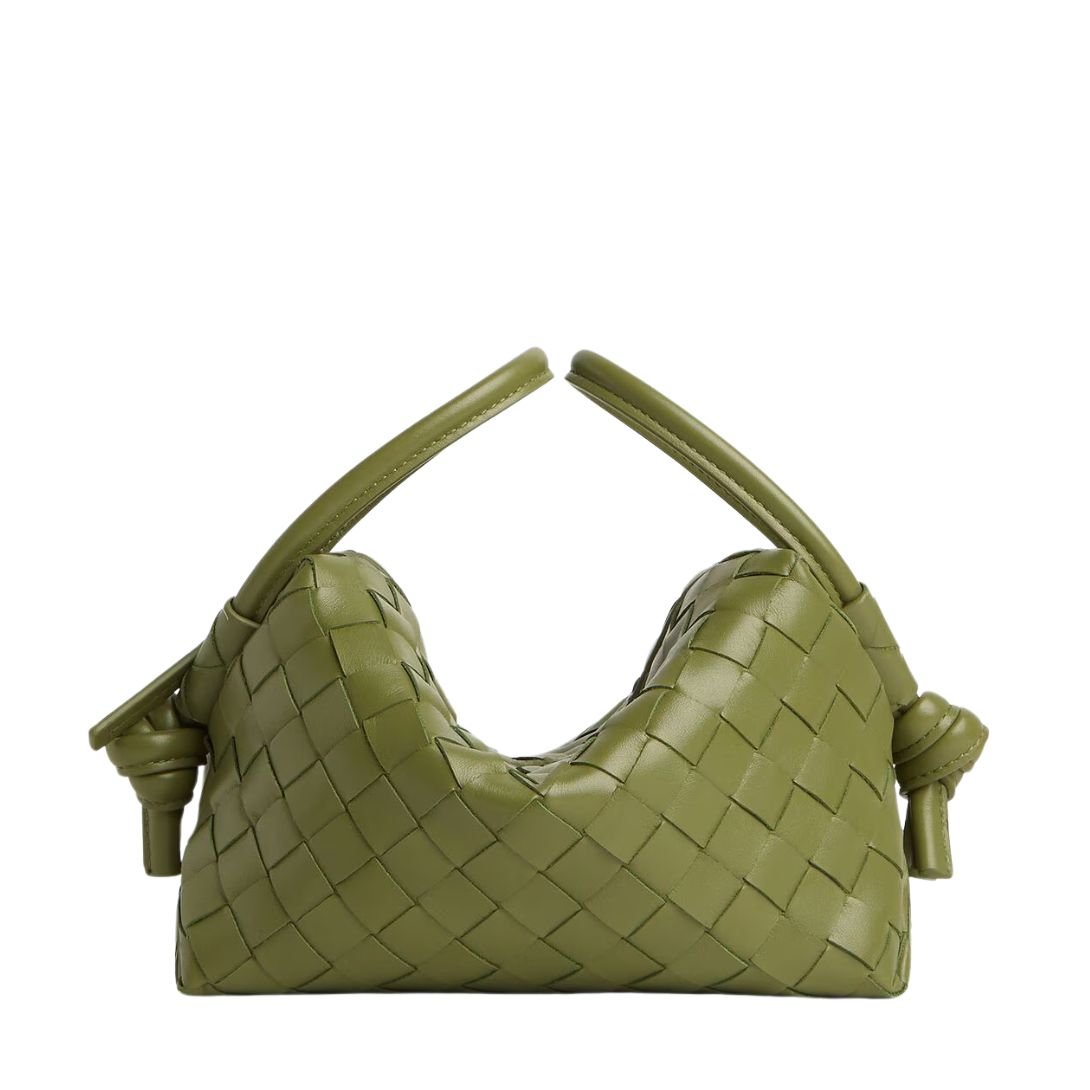 WOMAN BOTTEGA SMALL VENETA TOP HANDLE LOOP MATCHA