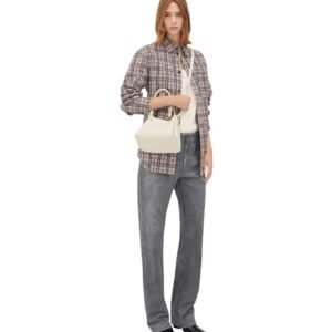 BOTTEGA VENETA PARACHUTE SMALL INTRECCIATO LEATHER SHOULDER BAG SEA SALT