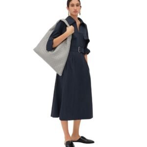 BOTTEGA VENETA WOMENS SUEDE LARGE HOP SHOULDER BAG STERLING