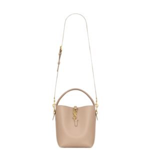 SAINT LAURENT LE 37 SMALL BAG WOMEN IN SHINY LEATHER DARK BEIGE