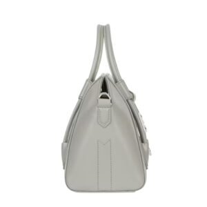 GIVENCHY WOMEN’S MINI ANTIGONA BAG IN BOX LEATHER LIGHT GREY