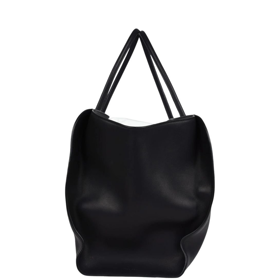 THE ROW MARLO TOTE BAG IN LEATHER BLACK