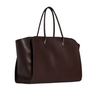 THE ROW MARLO TOTE BAG IN LEATHER CHESTNUT