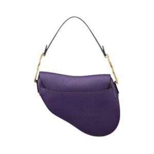 WOMEN DIOR LOGO SADDLE BAG DEEP PURPLE