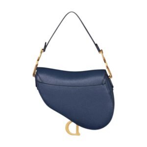 WOMEN DIOR LOGO SADDLE BAG DEEP OCEAN BLUE