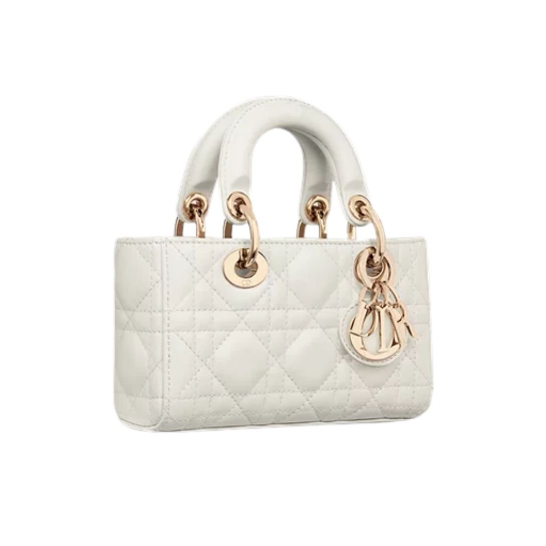 DIOR D-JOY MICRO BAG CANNAGE LAMBSKIN WOMEN LATTE