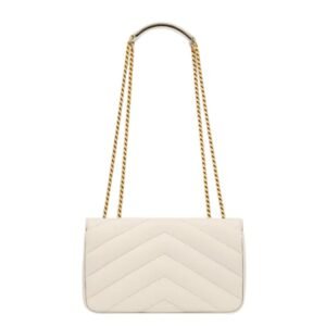WOMEN SAINT LAURENT LOULOU SMALL IN MATELASSÉ LAMBSKIN BLANC VINTAGE