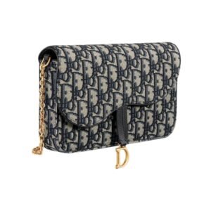 WOMEN DIOR SADDLE SHOULDER BAG WITH CHAIN
