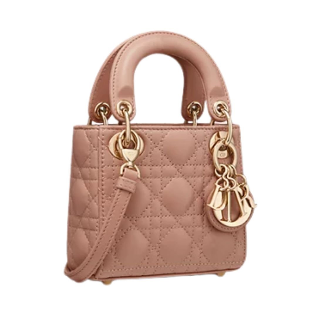 DIOR MICRO BAG CANNAGE LAMBSKIN WOMEN ROSE
