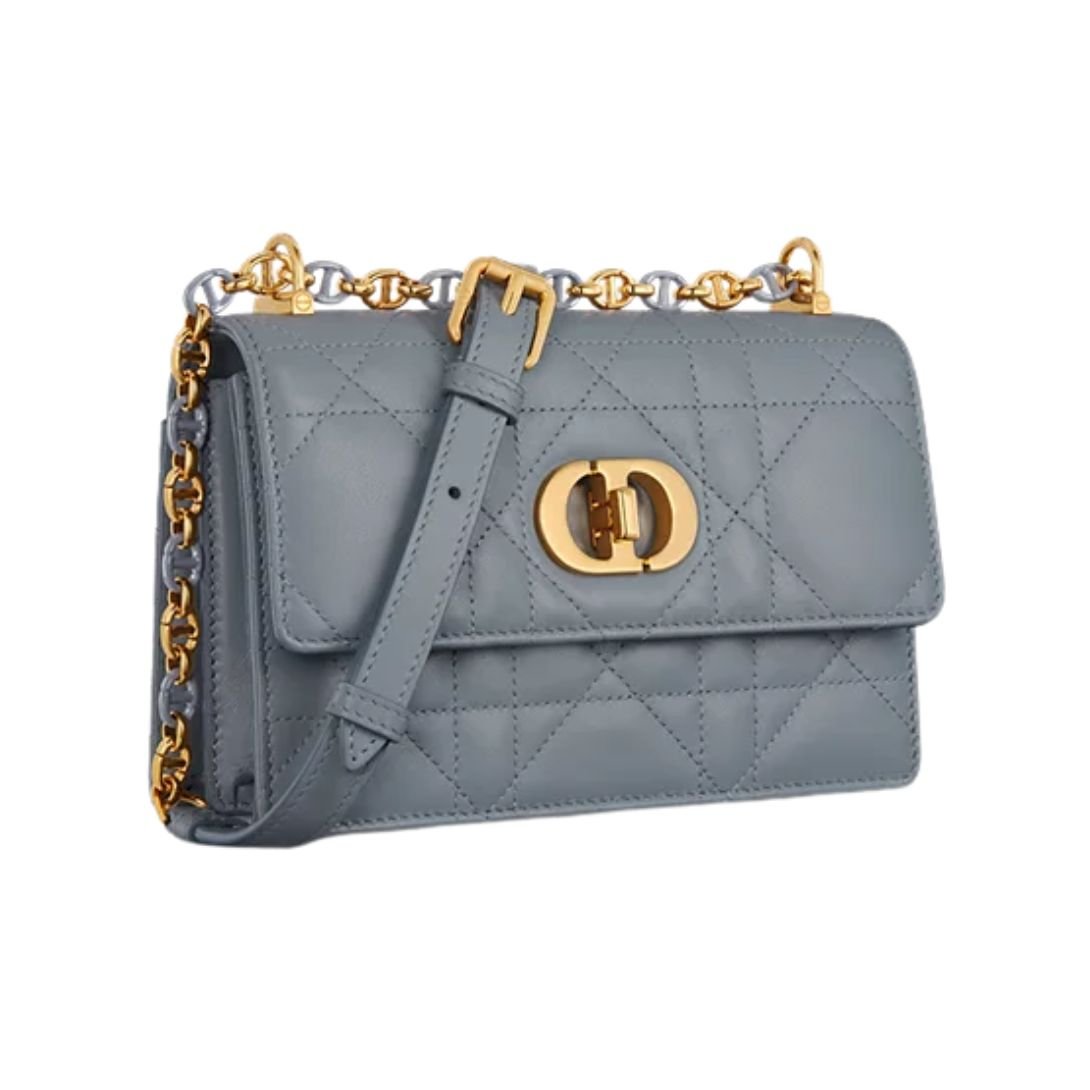 DIOR MISS CARO MINI BAG MACROCANNAGE LAMBSKIN WOMEN CLOUD BLUE