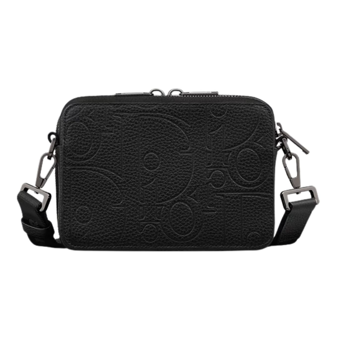 DIOR ZIPPED POUCH WITH STRAP BLACK DIOR GRAVITY LEATHER MEN