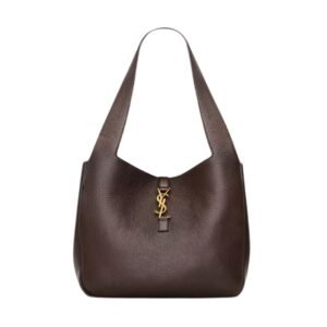 SAINT LAURENT WOMEN’S LE 5 À 7 BEA IN GRAINED LEATHER MARRON FONCE