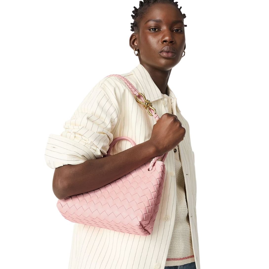 WOMAN BOTTEGA VENETA SMALL ANDIAMO SHOULDER BAG ROSE