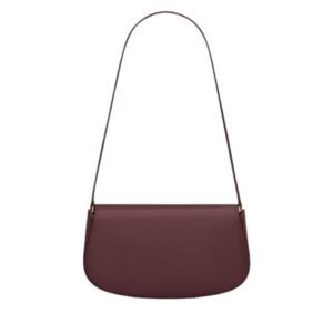 SAINT LAURENT VOLTAIRE LEATHER MINI SHOULDER BAG ROUGE CABERNET