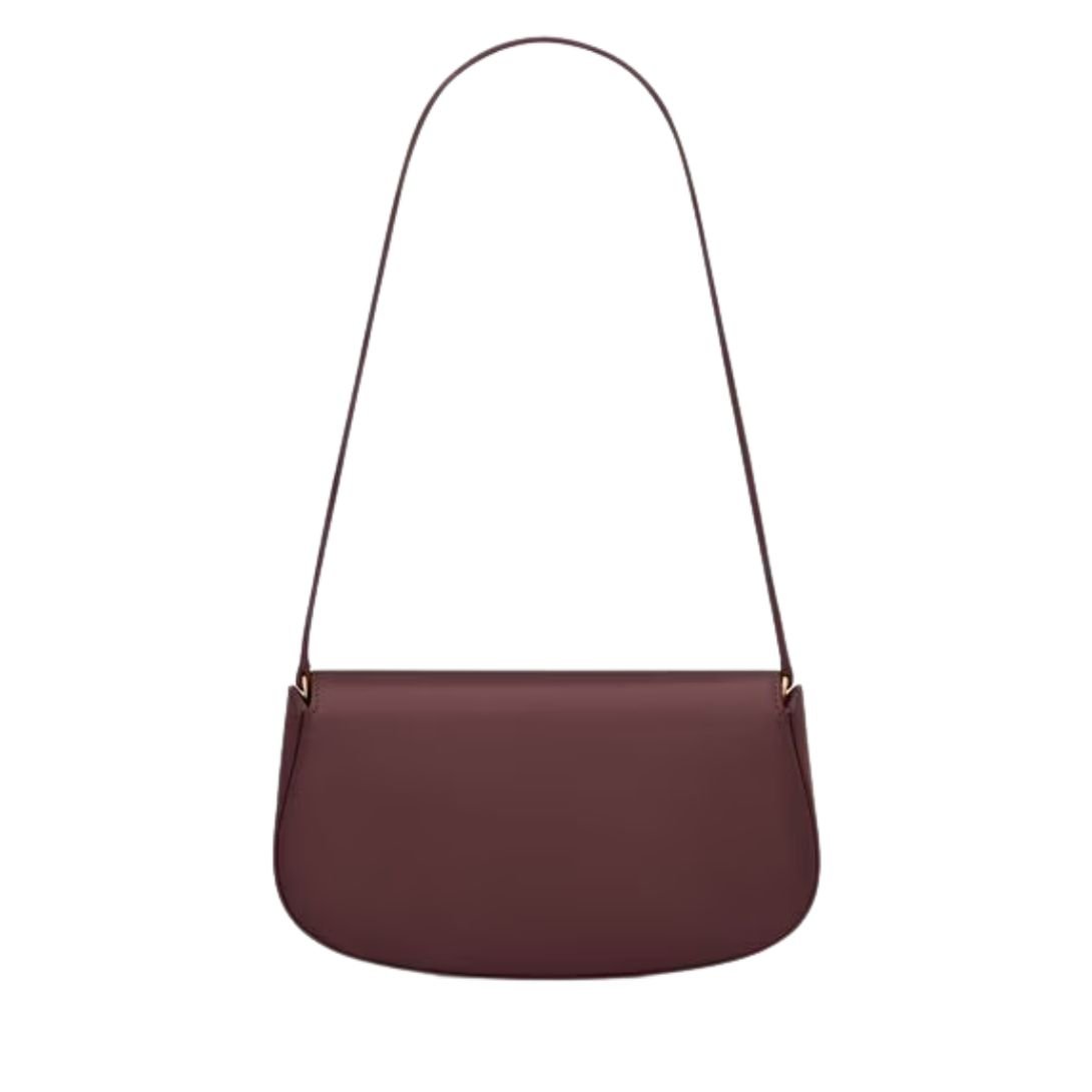 SAINT LAURENT VOLTAIRE LEATHER MINI SHOULDER BAG ROUGE CABERNET