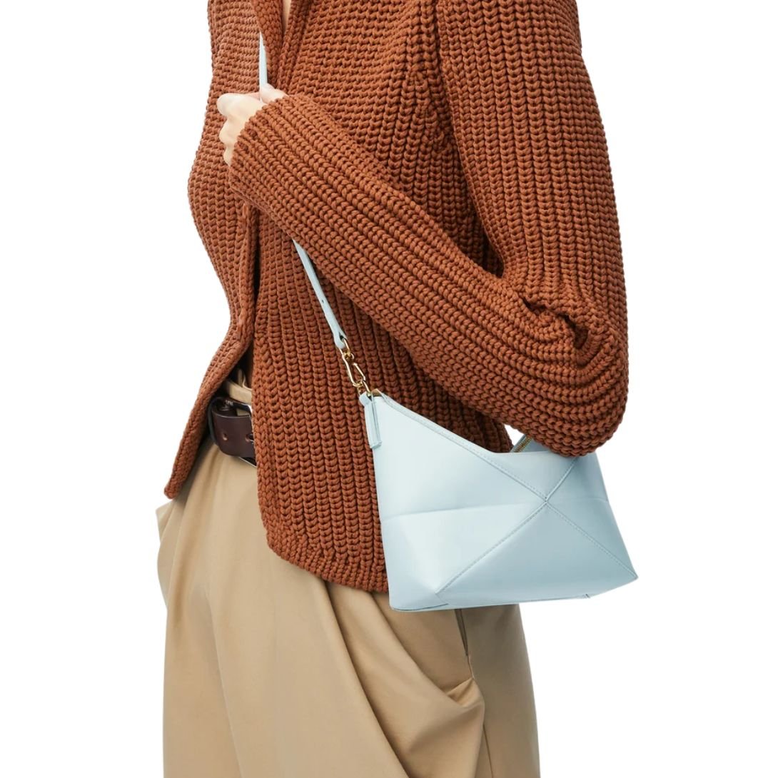 WOMAN LOEWE PUZZLE FOLD POUCH BLUE ICEBERG