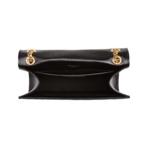 SAINT LAURENT WOMEN’S MEDIUM CASSANDRA QUILTED LEATHER ENVELOPE BAG NOIR