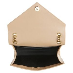 SAINT LAURENT WOMEN’S MEDIUM CASSANDRA QUILTED LEATHER ENVELOPE BAG DARK TOFFEE