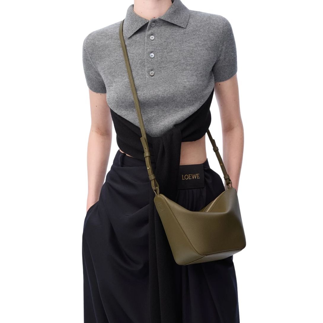 LOEWE WOMEN'S MINI HAMMOCK HOBO BAG DARK KHAKI