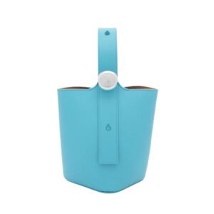LOEWE PEBBLE MINI LEATHER TOTE SKY BLUE