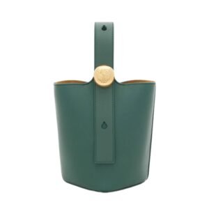 LOEWE PEBBLE MINI LEATHER TOTE VETLVER