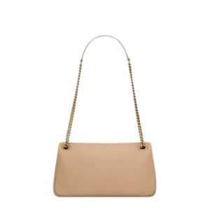 SAINT LAURENT WOMEN’S CALYPSO SMALL BAG IN LAMBSKIN DARK TOFFEE