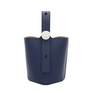 LOEWE PEBBLE MINI LEATHER TOTE ABYSS BLUE
