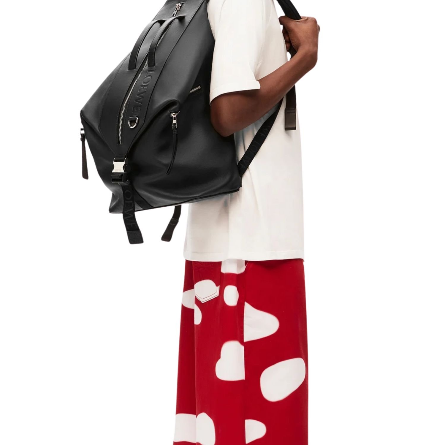 MAN LOEWE CONVERTIBLE LEATHER BAG BLACK