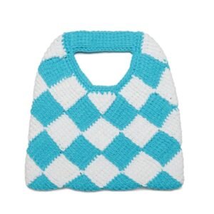 MARNI KIDS DIAMOND CHECKED CROCHET BAG