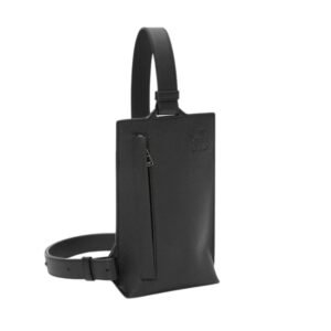 LOEWE VERTICAL T POCKET IN SOFT GRAINED LEATHER SKIN FOR MAN BLACK