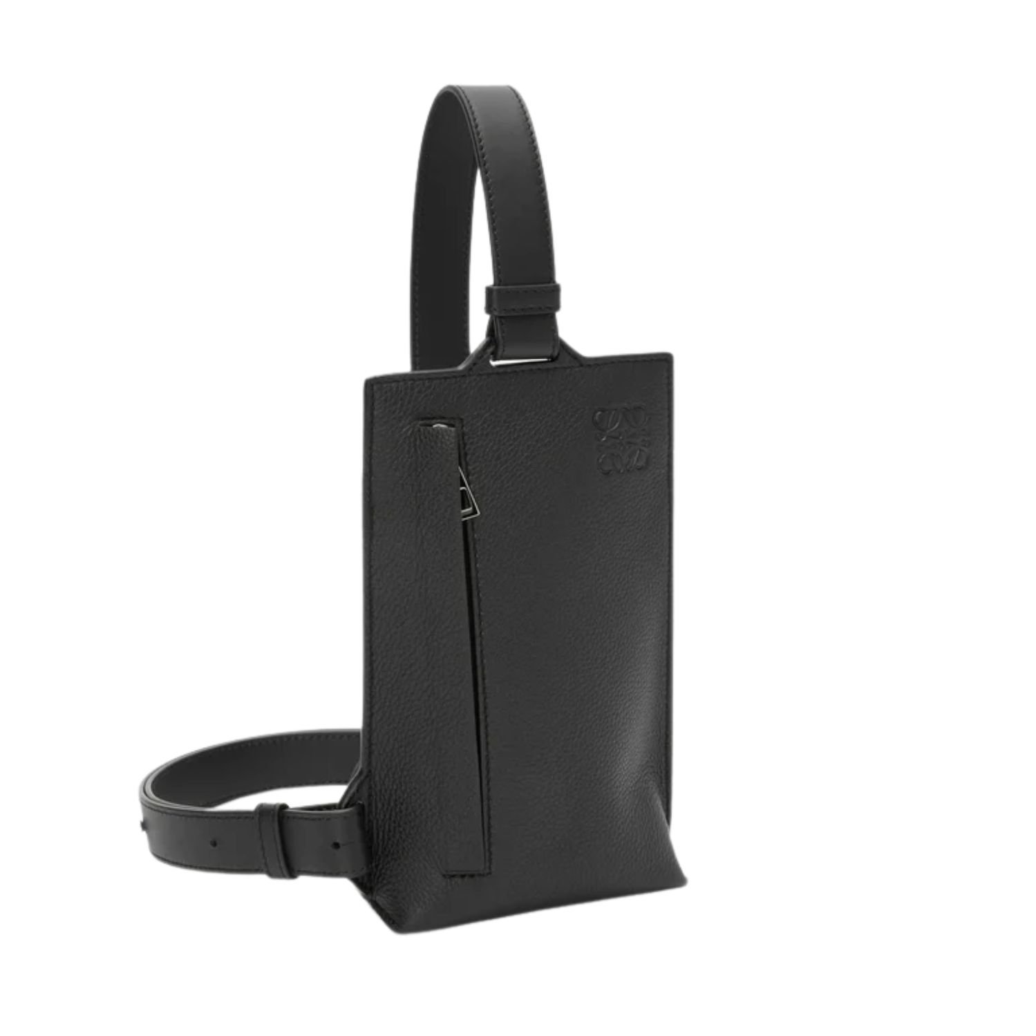 LOEWE VERTICAL T POCKET IN SOFT GRAINED LEATHER SKIN FOR MAN BLACK