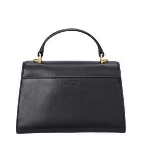 WOMENS RALPH LAUREN LEATHER SMALL FARRAH SATCHEL BLACK